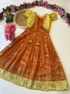 Ajd 8098 Russian Dola Silk Embroidery Work Kids Wear Gown With Coat
